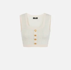 Elisabetta Franchi Top, T-Shirt & Body^Top Logo Jacquard All-Over