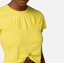 Elisabetta Franchi Top, T-Shirt & Body^T-Shirt Cropped In Jersey Con Arriccio
