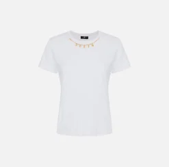 Elisabetta Franchi Top, T-Shirt & Body^T-Shirt In Jersey Con Accessorio Charms