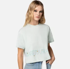 Elisabetta Franchi Top, T-Shirt & Body^T-Shirt In Jersey Con Logo E Charms