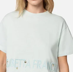 Elisabetta Franchi Top, T-Shirt & Body^T-Shirt In Jersey Con Logo E Charms
