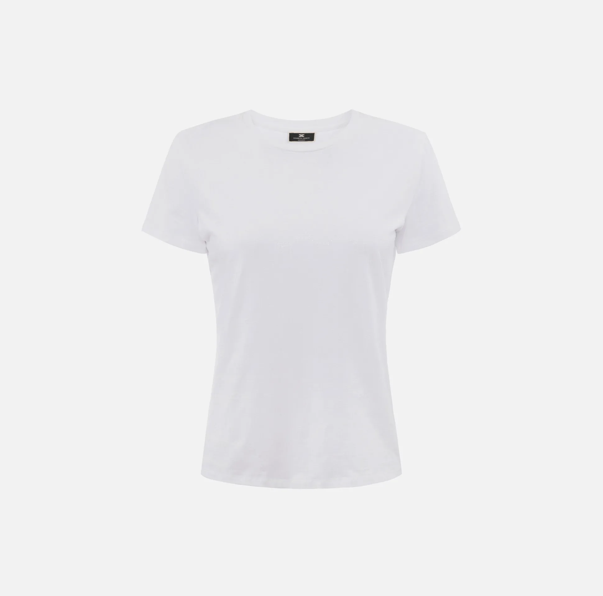 Elisabetta Franchi Top, T-Shirt & Body^T-Shirt In Jersey Con Logo Strass