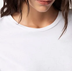 Elisabetta Franchi Top, T-Shirt & Body^T-Shirt In Jersey Con Logo Strass