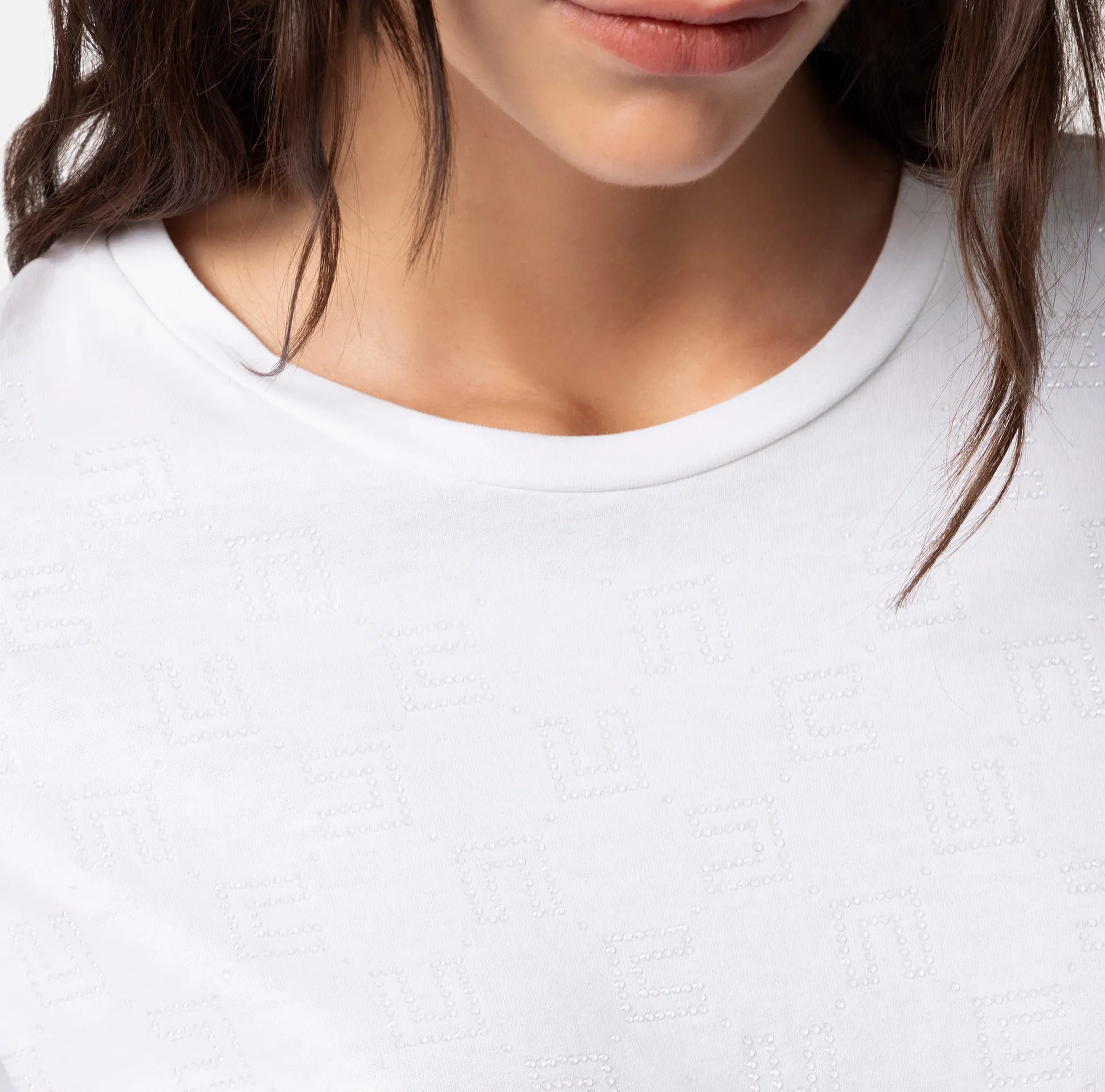Elisabetta Franchi Top, T-Shirt & Body^T-Shirt In Jersey Con Logo Strass
