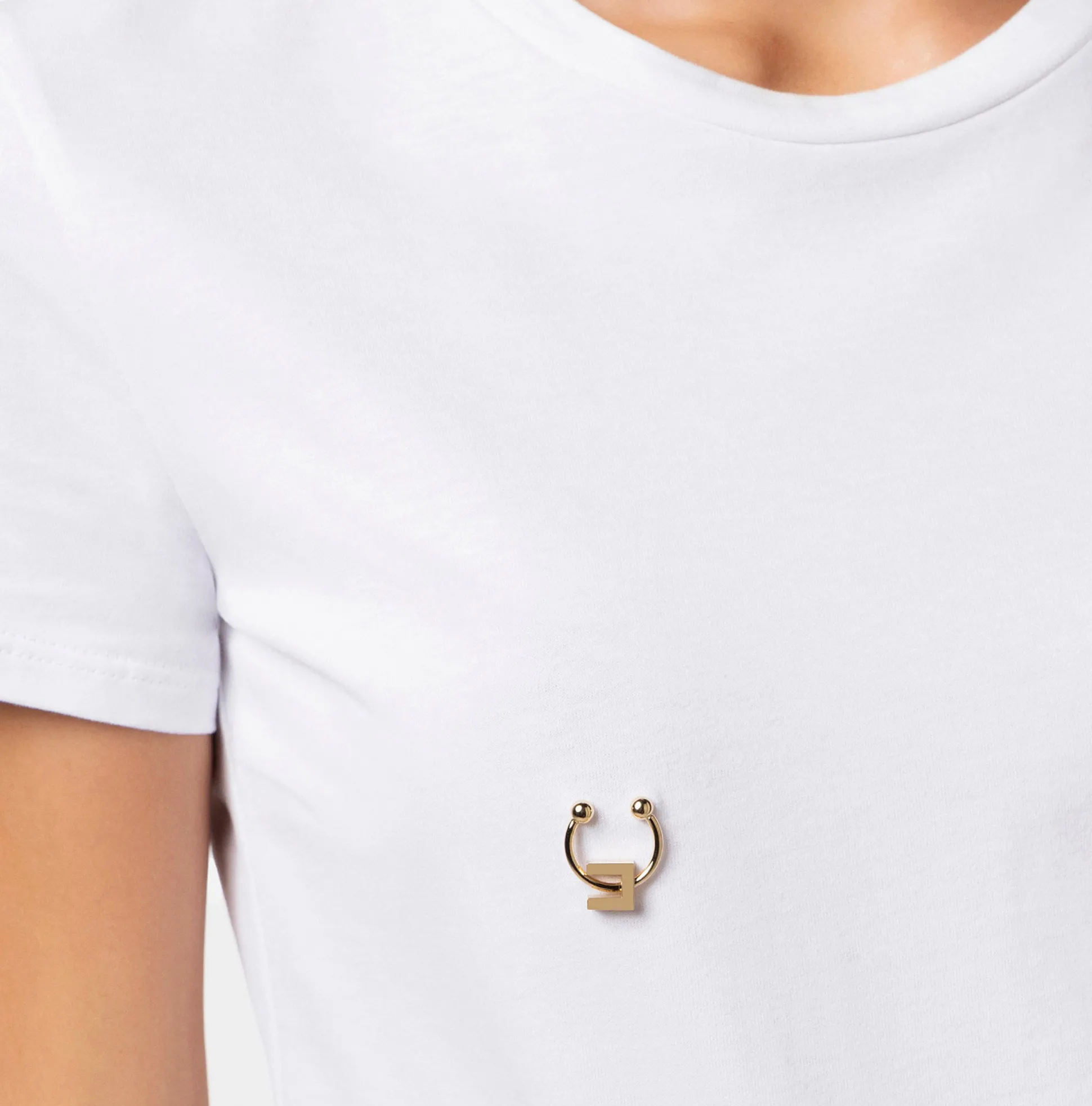 Elisabetta Franchi Top, T-Shirt & Body^T-Shirt In Jersey Con Piercing