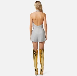 Elisabetta Franchi Tute^Tuta Corta In Crepe Con Gilet