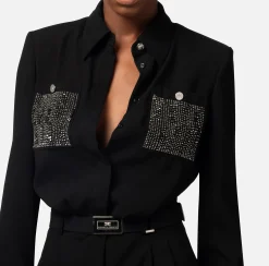 Elisabetta Franchi Tute^Tuta Corta In Crepe Con Ricamo