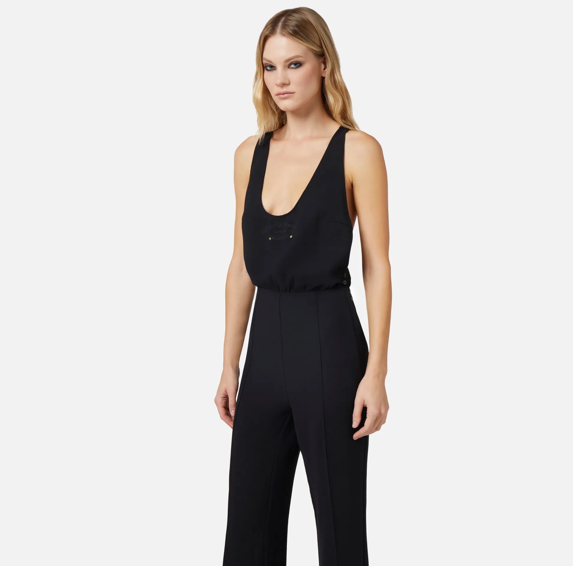 Elisabetta Franchi Tute^Tuta In Crepe Con Stampa Logo