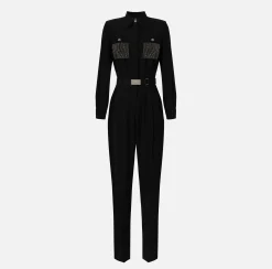 Elisabetta Franchi Tute^Tuta In Crepe Con Tasche Ricamate
