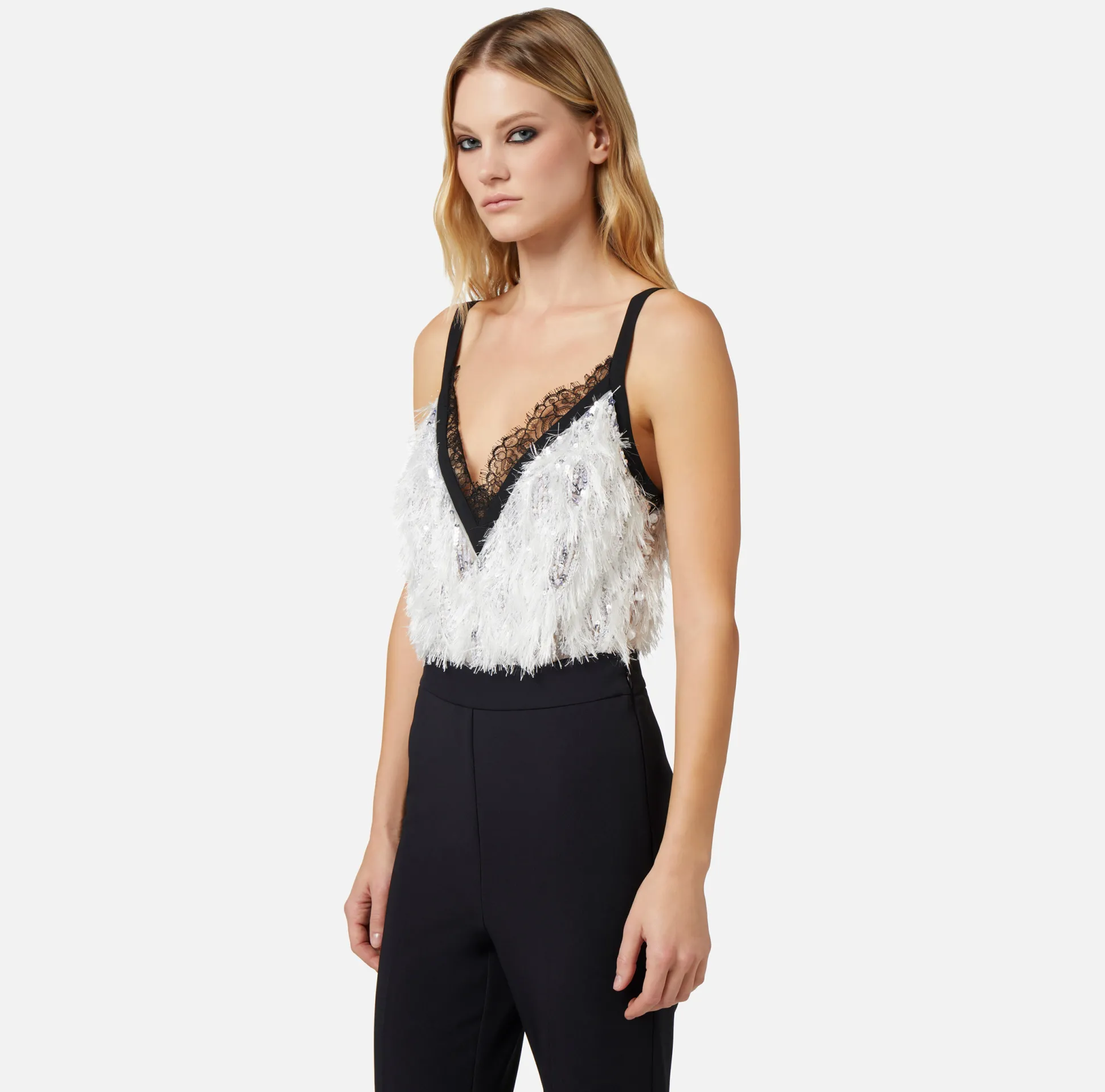 Elisabetta Franchi Tute^Tuta In Crepe Con Top Ricamato