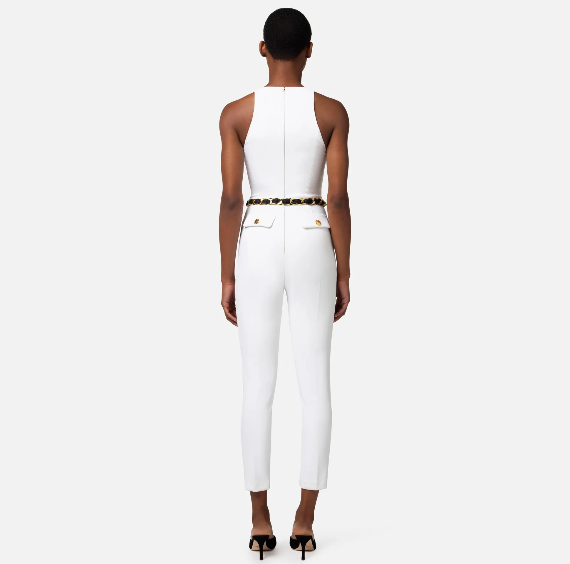Elisabetta Franchi Tute^Tuta In Doppio Crepe Con Cintura Catena
