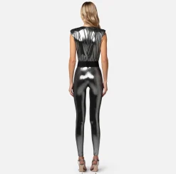 Elisabetta Franchi Tute^Tuta In Jersey Laminato Con Cintura