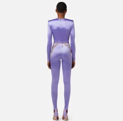 Elisabetta Franchi Tute^Tuta In Lycra Con Body Chain