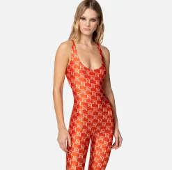 Elisabetta Franchi Tute^Tuta In Lycra Con Stampa Logo