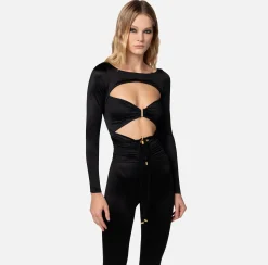 Elisabetta Franchi Tute^Tuta In Lycra Lucida Con Cut Out