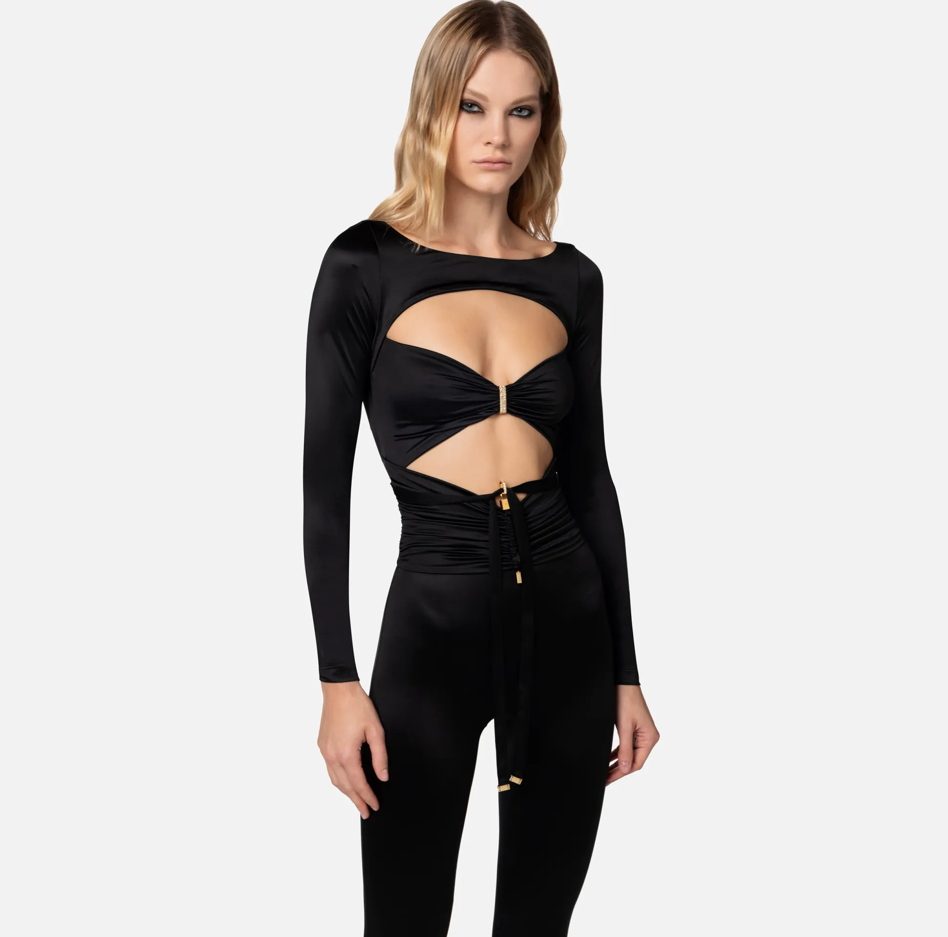 Elisabetta Franchi Tute^Tuta In Lycra Lucida Con Cut Out